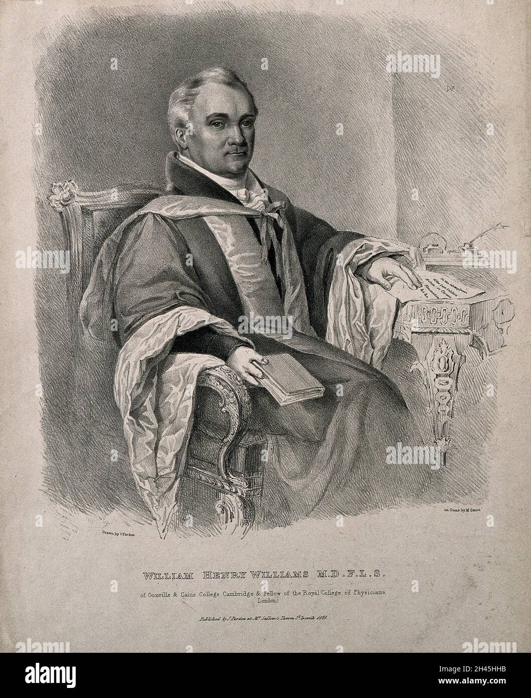 William Henry Williams. Lithograph by M. Gauci, 1825, after J. Pardon ...