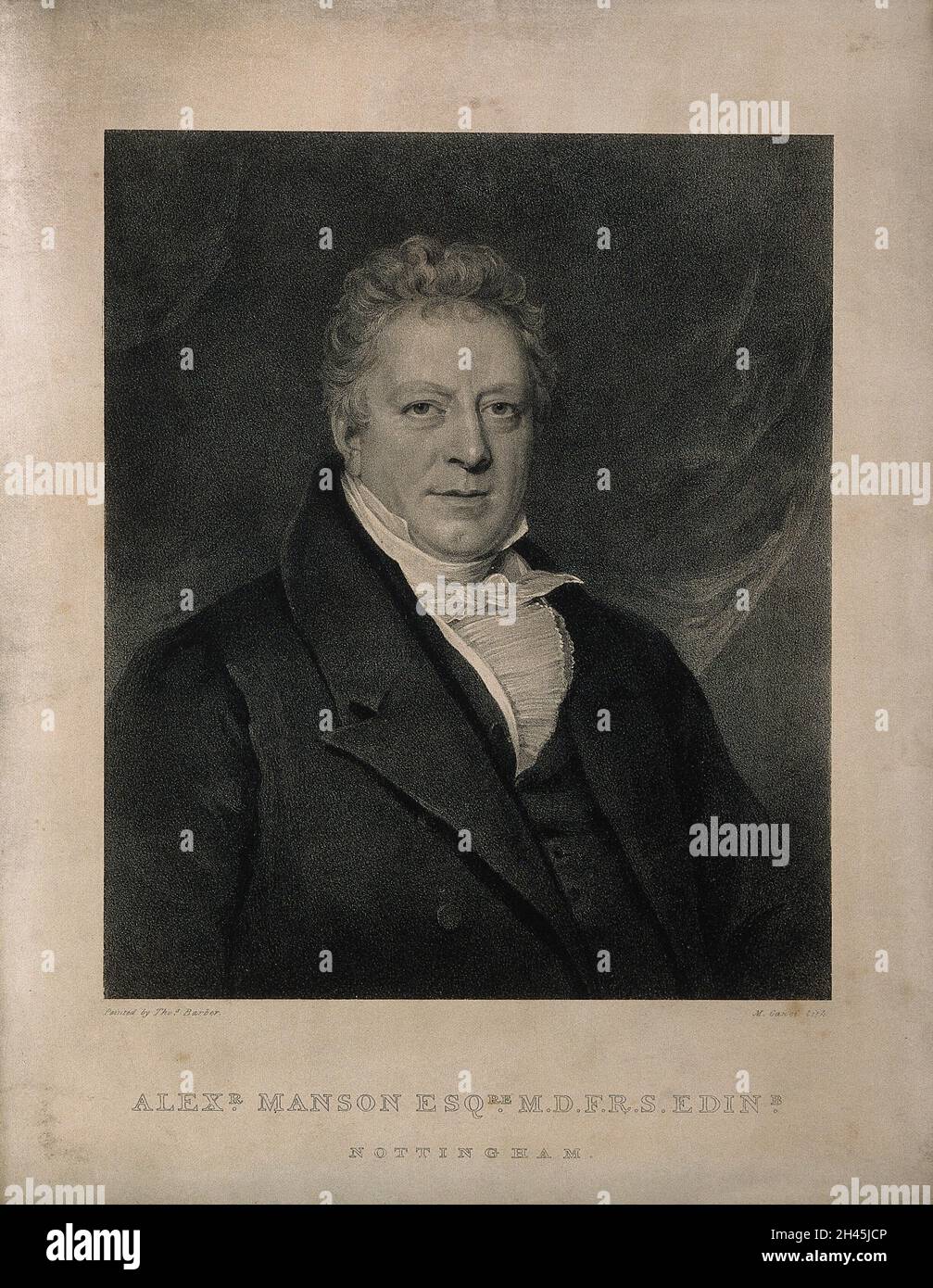Alexander Manson. Lithograph by M. Gauci after T. Barber. Stock Photo