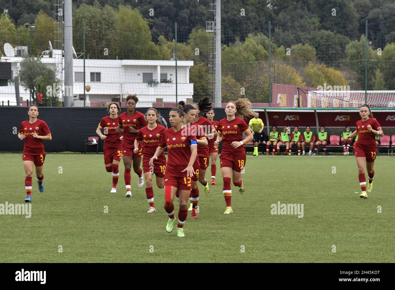 A.S. Roma Team during the Serie A match between A.S. Roma Women and U.S.  Sassuolo Calcio at the stadio Agostino Di Bartolomei Trigoria on 31 October  Stock Photo - Alamy