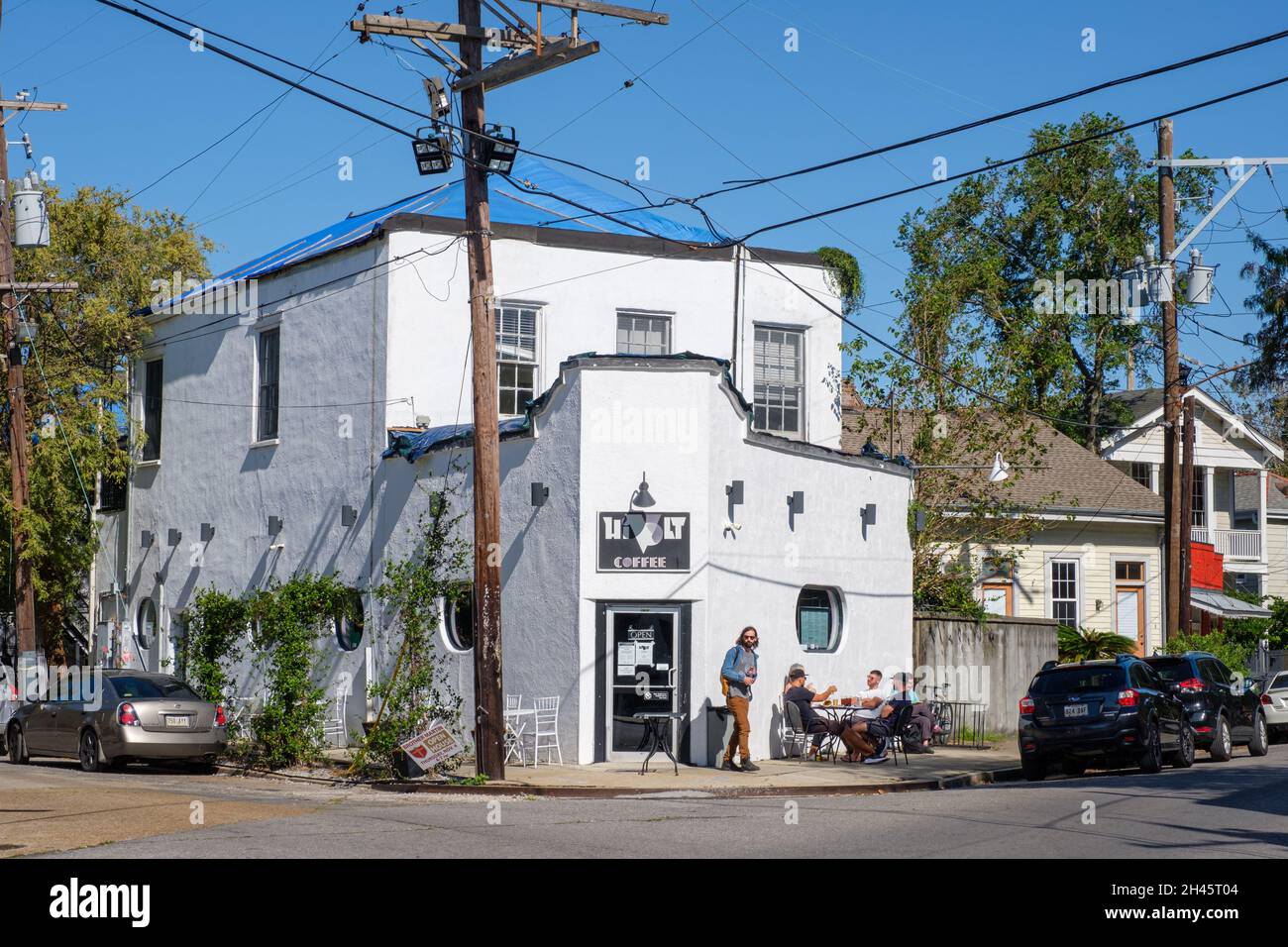 NEW ORLEANS, LA, USA - OCTOBER 28, 2021: Hivolt Coffee Shop in Lower Garden District Stock Photo