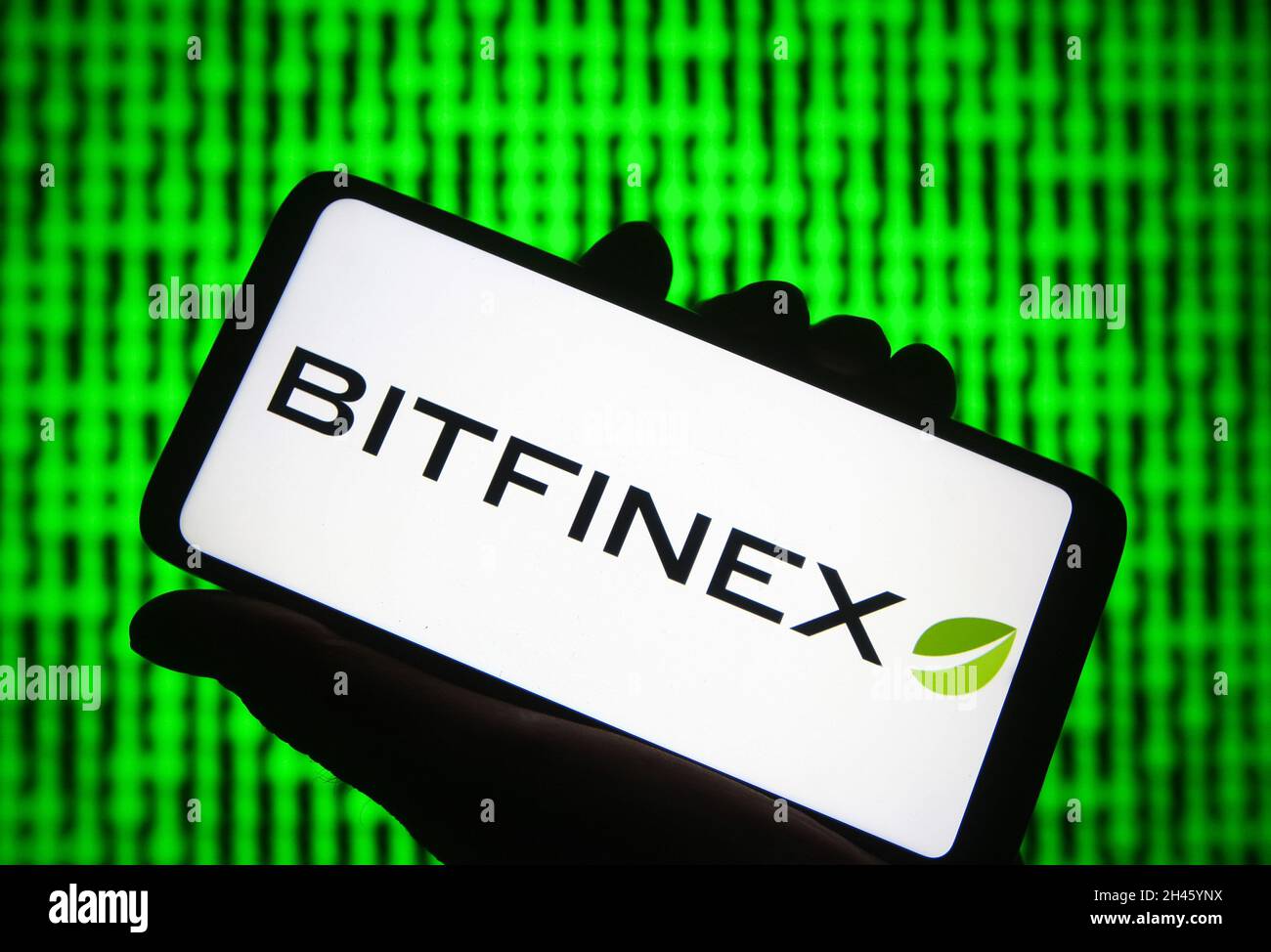 In this photo illustration a Bitfinex logo of a cryptocurrency exchange is  seen on a smartphone. (Photo by Pavlo Gonchar / SOPA Images/Sipa USA Stock  Photo - Alamy
