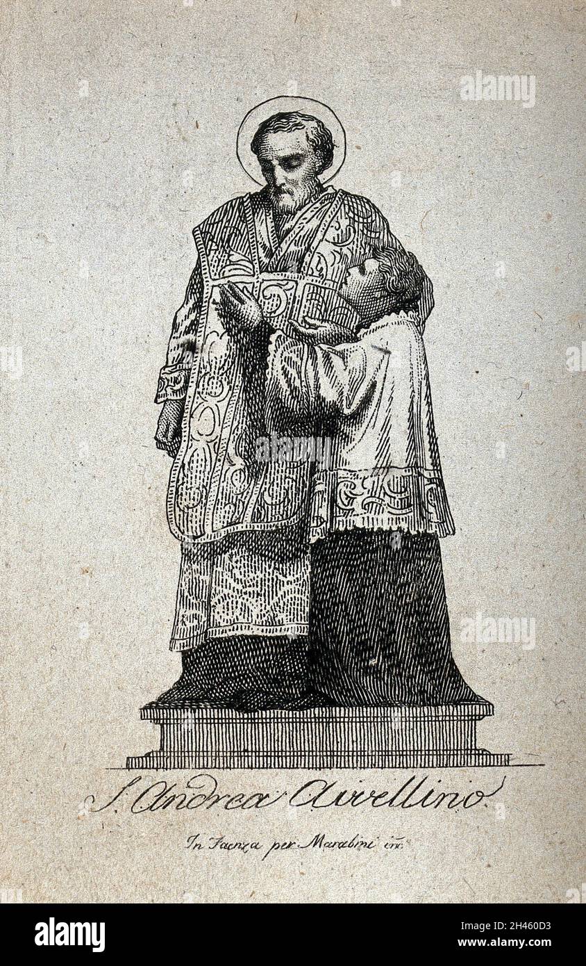 Saint Andrew Avellino. Engraving by Maralini Stock Photo Alamy