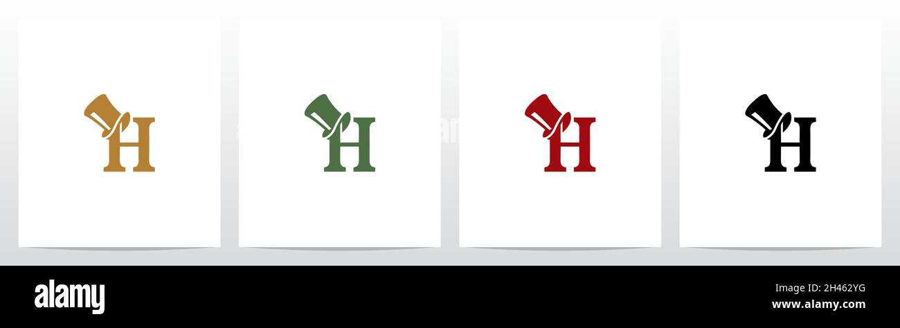 Top Hat On Letter Logo Design H Stock Vector