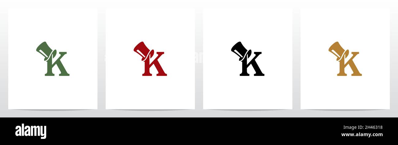 Top Hat On Letter Logo Design K Stock Vector