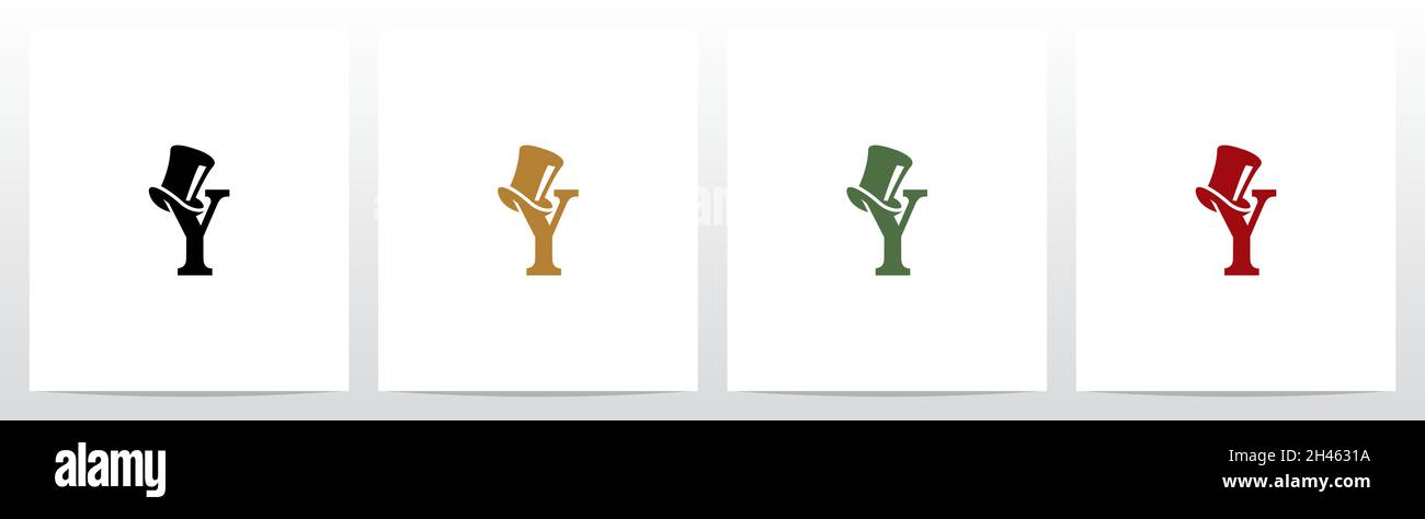Top Hat On Letter Logo Design Y Stock Vector