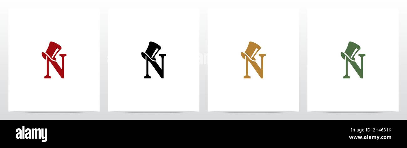 Top Hat On Letter Logo Design N Stock Vector