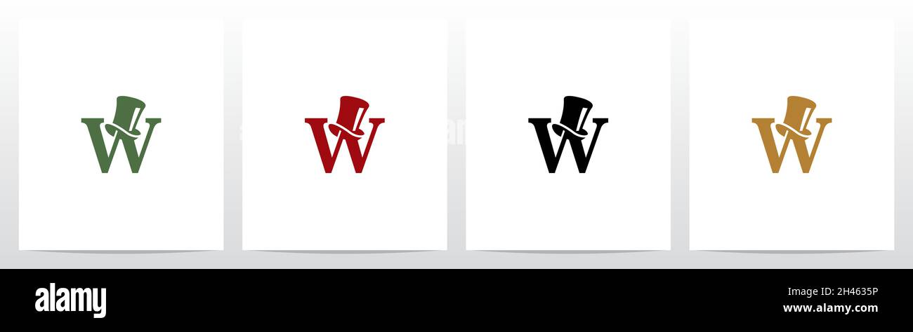 Top Hat On Letter Logo Design W Stock Vector