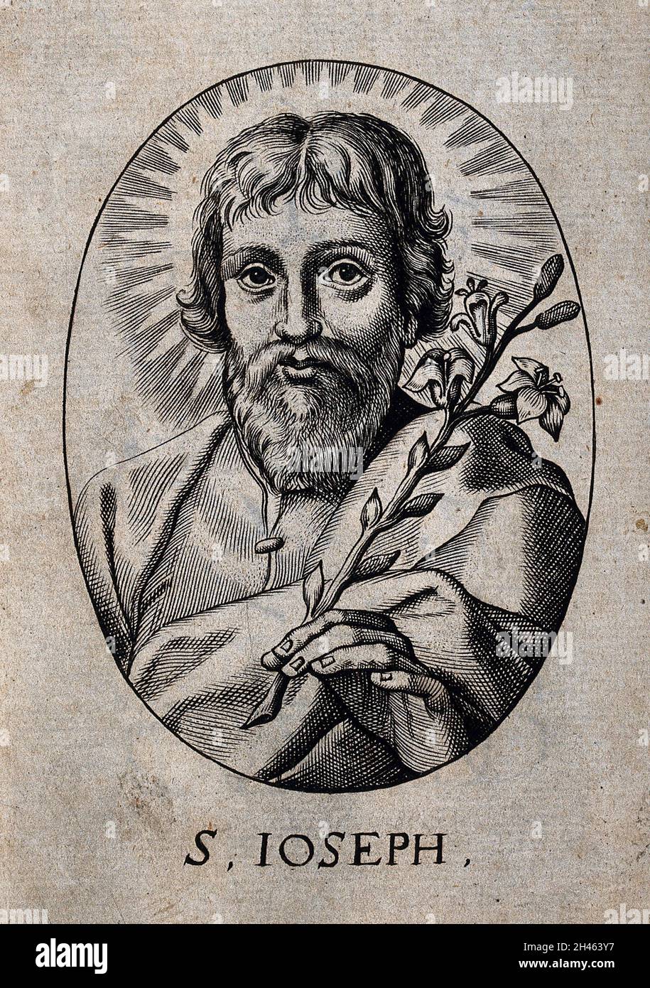 Saint Joseph. Line engraving Stock Photo - Alamy