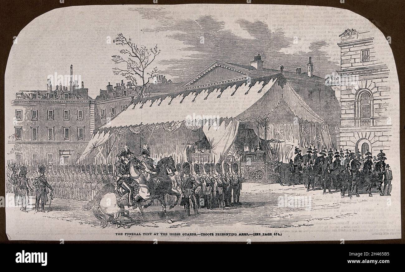 The funeral tent of the Duke of Wellington at the Horse Guards in