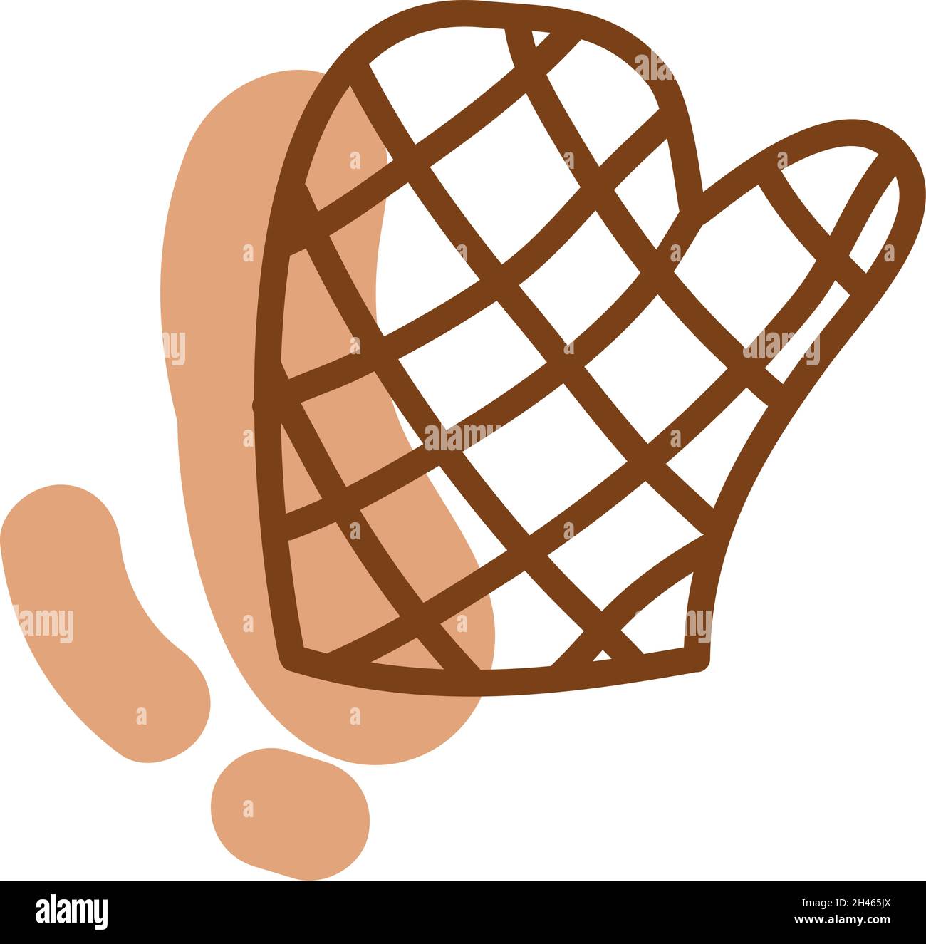 Oven glove, illustration, vector, on a white background. Stock Vector