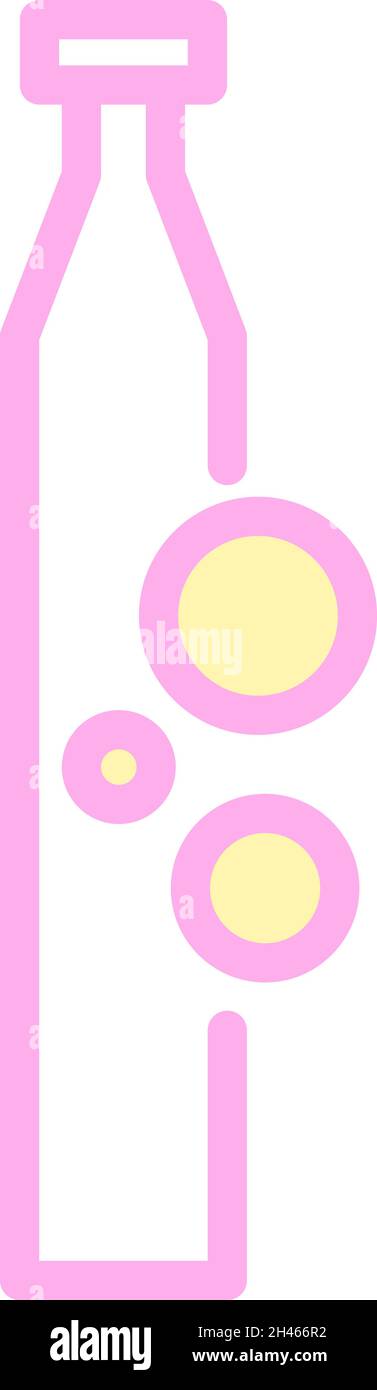 Tall pink bottle, illustration, vector, on a white background. Stock Vector