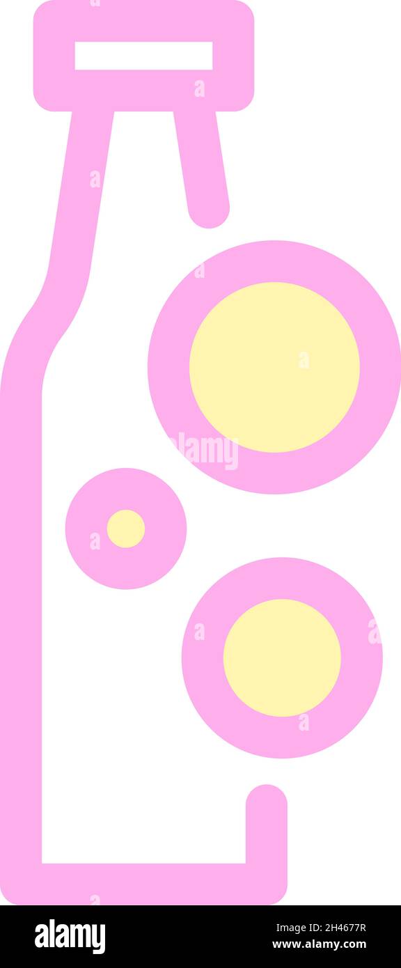 Plastic pink bottle, illustration, vector, on a white background. Stock Vector