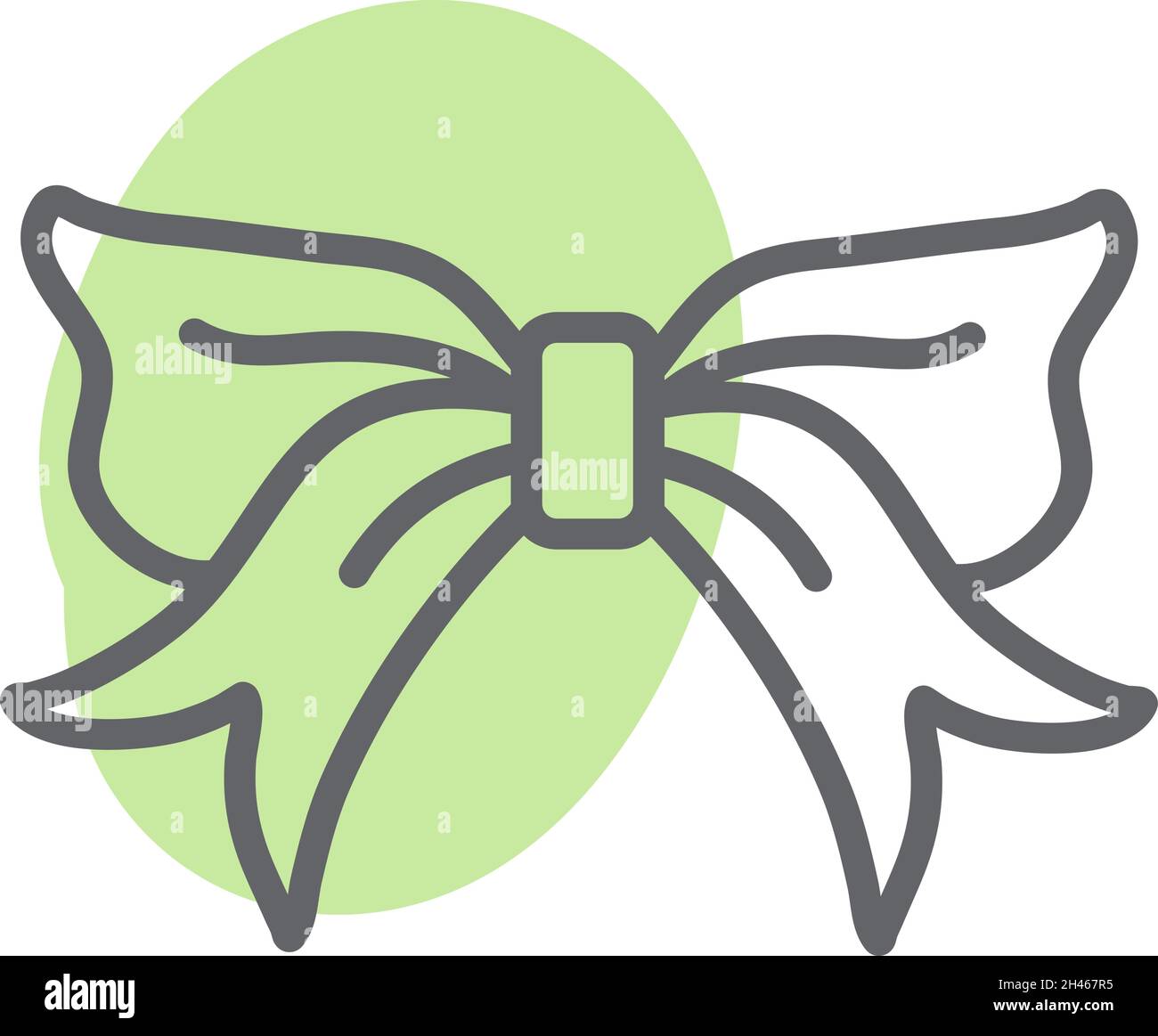 Unique green bow, illustration, vector, on a white background. Stock Vector