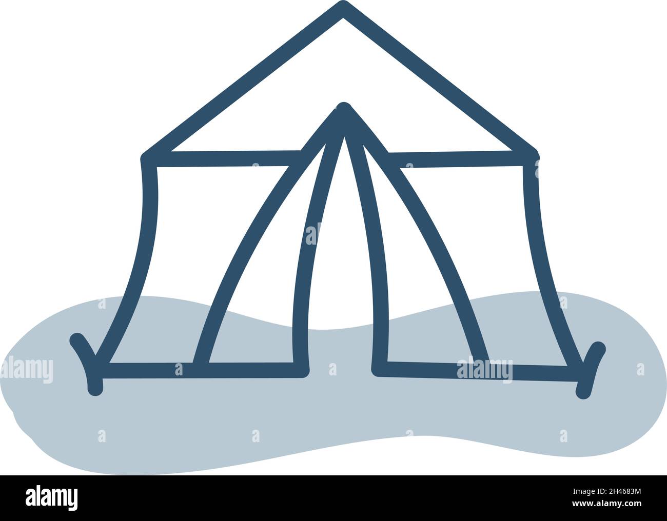 Tent bed, illustration, vector, on a white background. Stock Vector