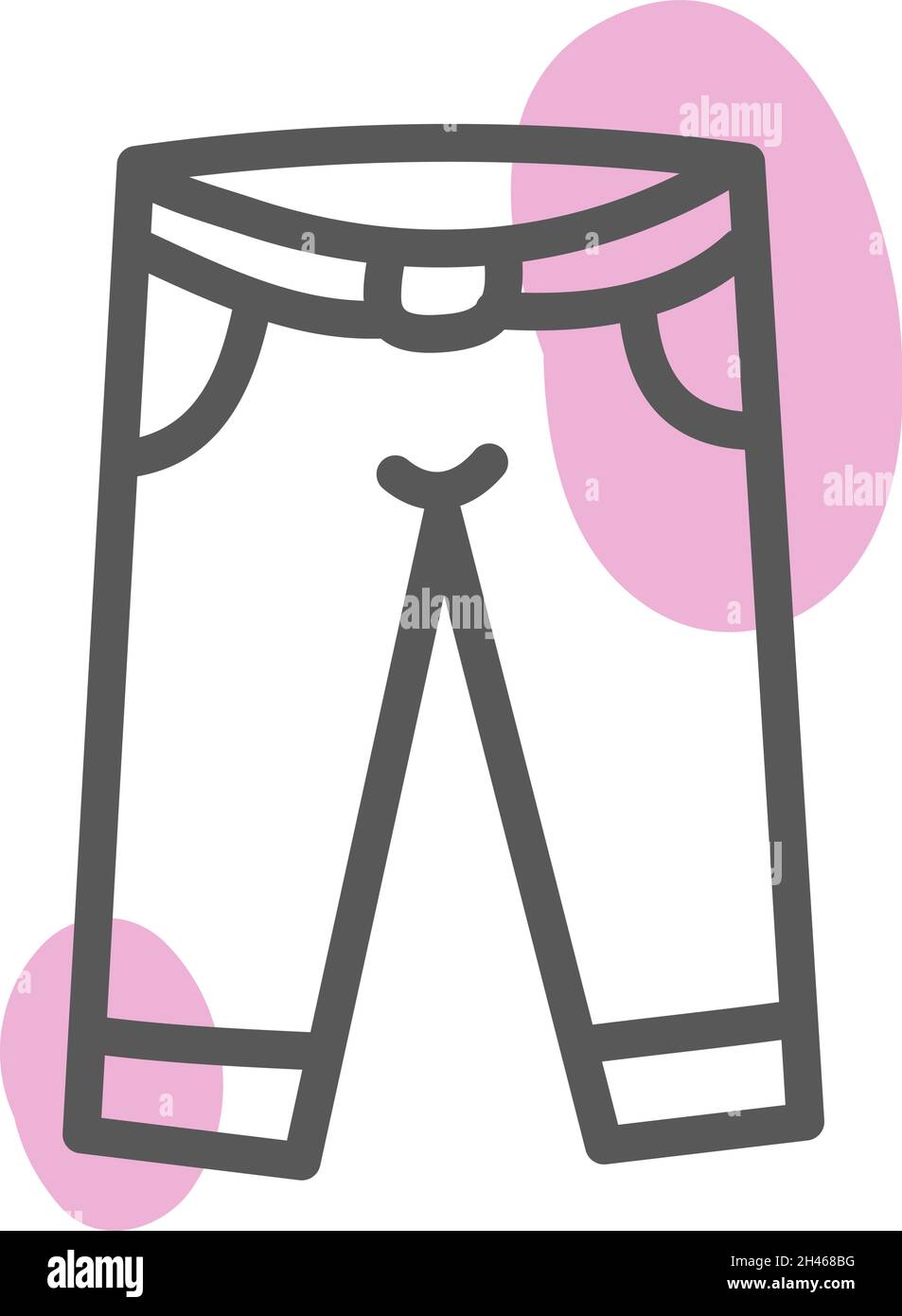 Pink jeans, illustration, vector, on a white background Stock Vector