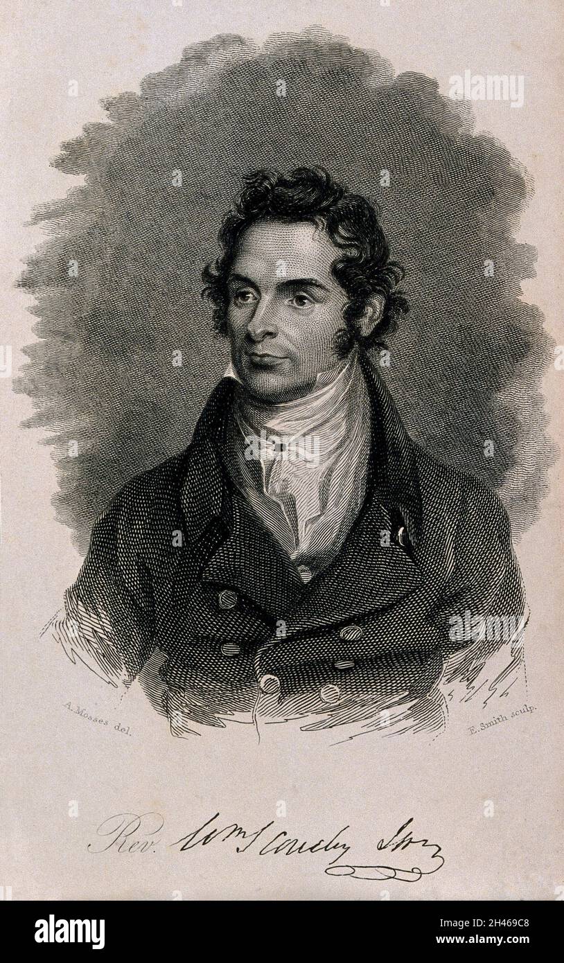 William Scoresby. Line engraving by E. Smith, 1821, after A. Mosses. Stock Photo