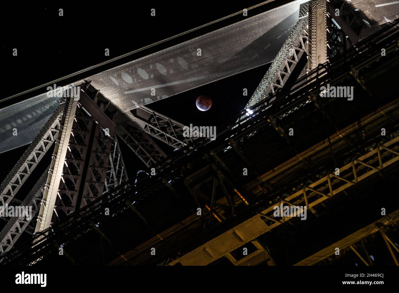 Blood Moon Eclipse 2021 Stock Photo