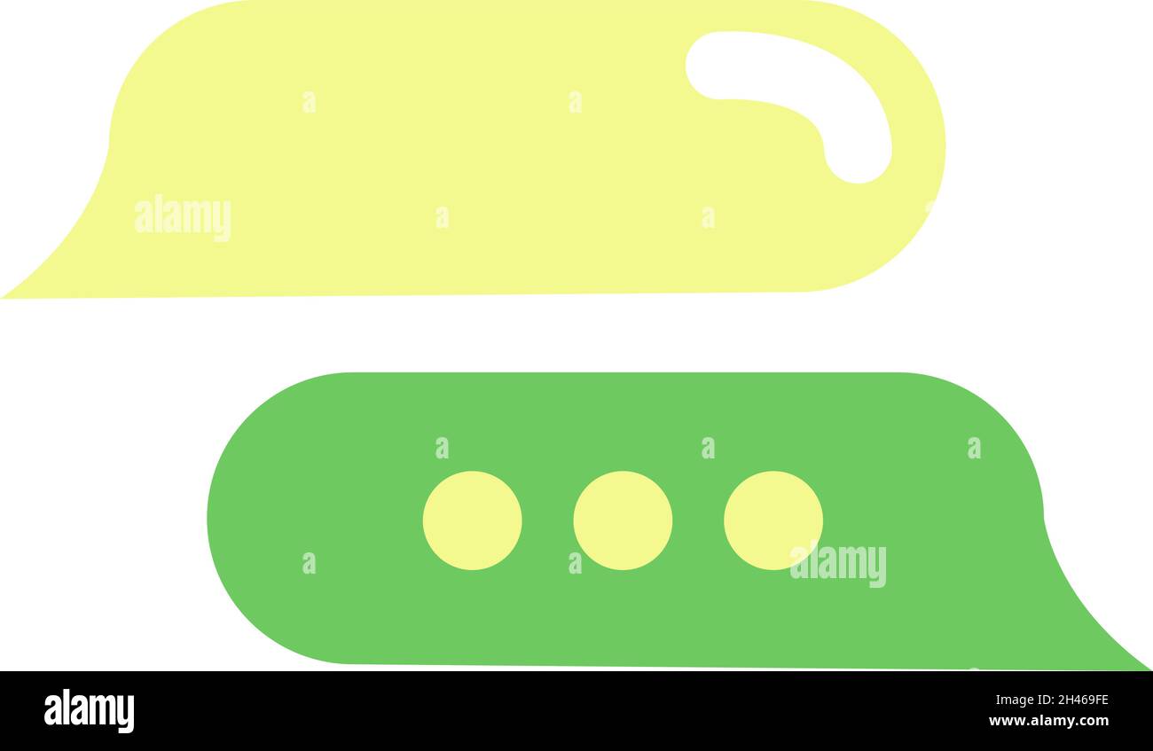 Green chat heads, illustration, vector, on a white background. Stock Vector