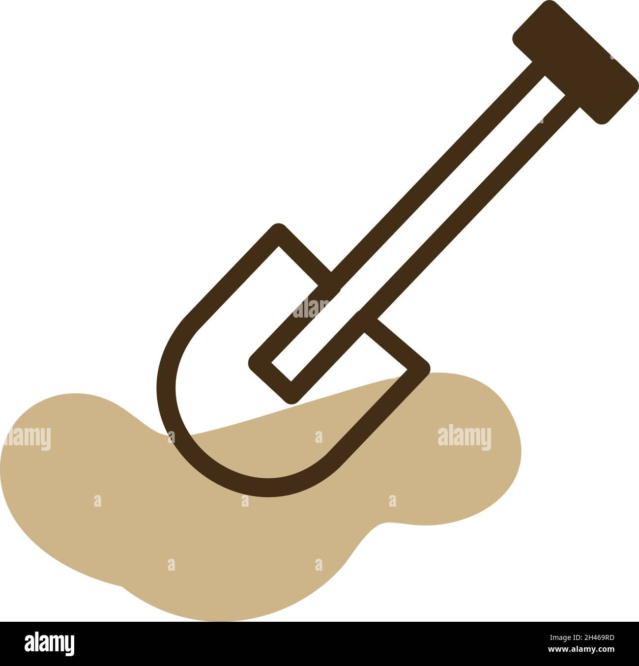 Garden showel, illustration, vector, on a white background. Stock Vector