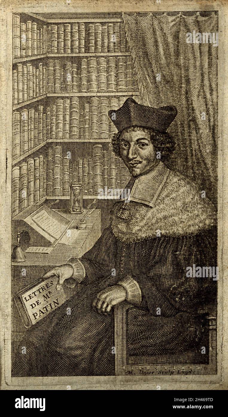 Guy Patin. Line engraving, 1710 Stock Photo Alamy