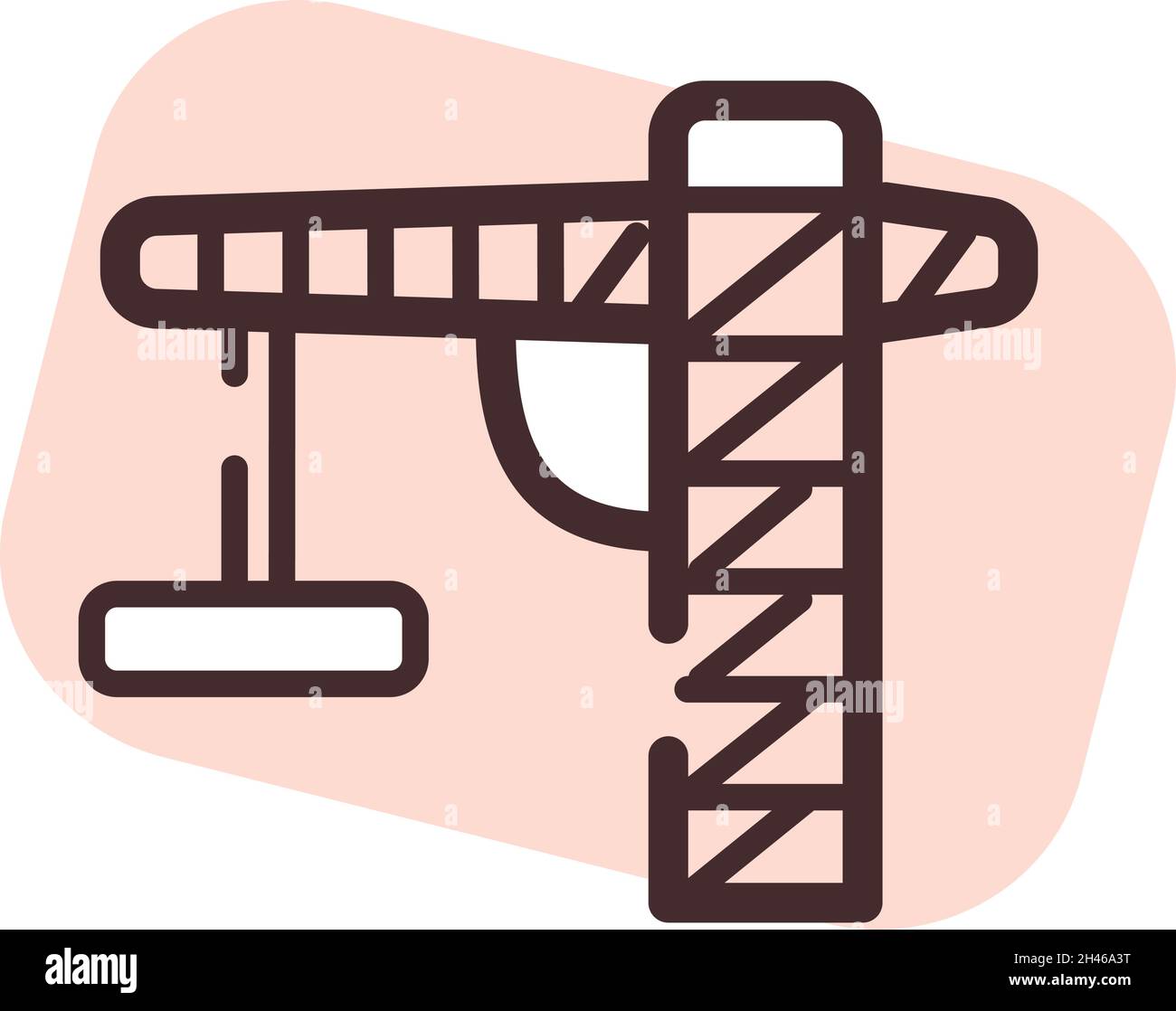 Tower cran, illustration, vector, on a white background. Stock Vector