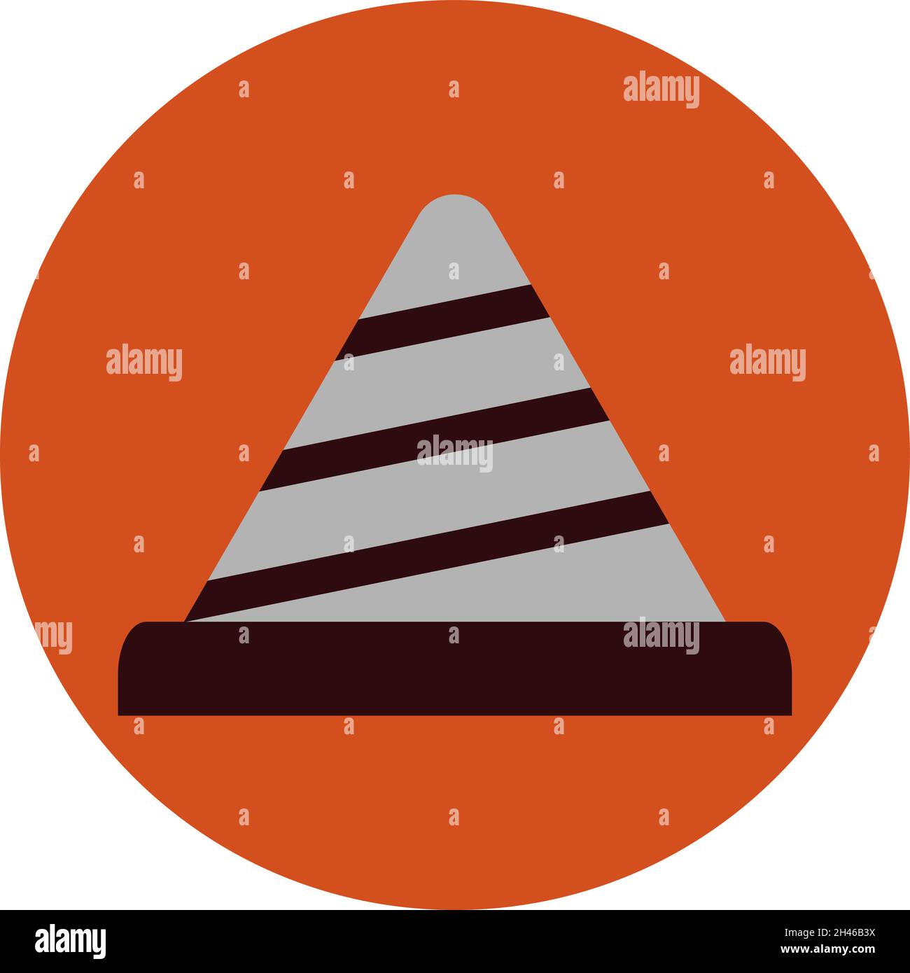 Construction cone, illustration, vector, on a white background Stock