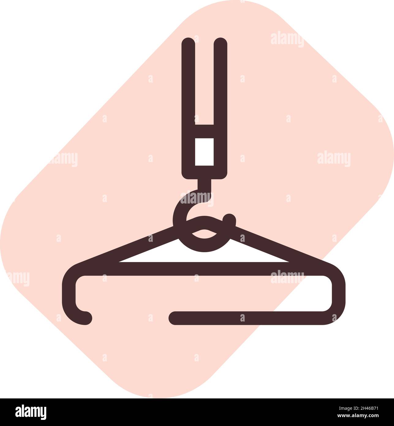 Tower crane machine, illustration, vector, on a white background. Stock Vector