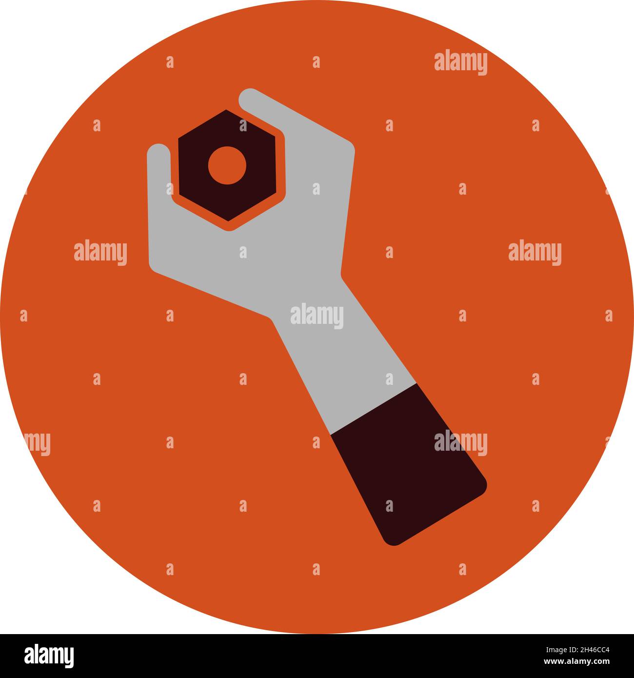 Wrench and screw, illustration, vector, on a white background. Stock Vector