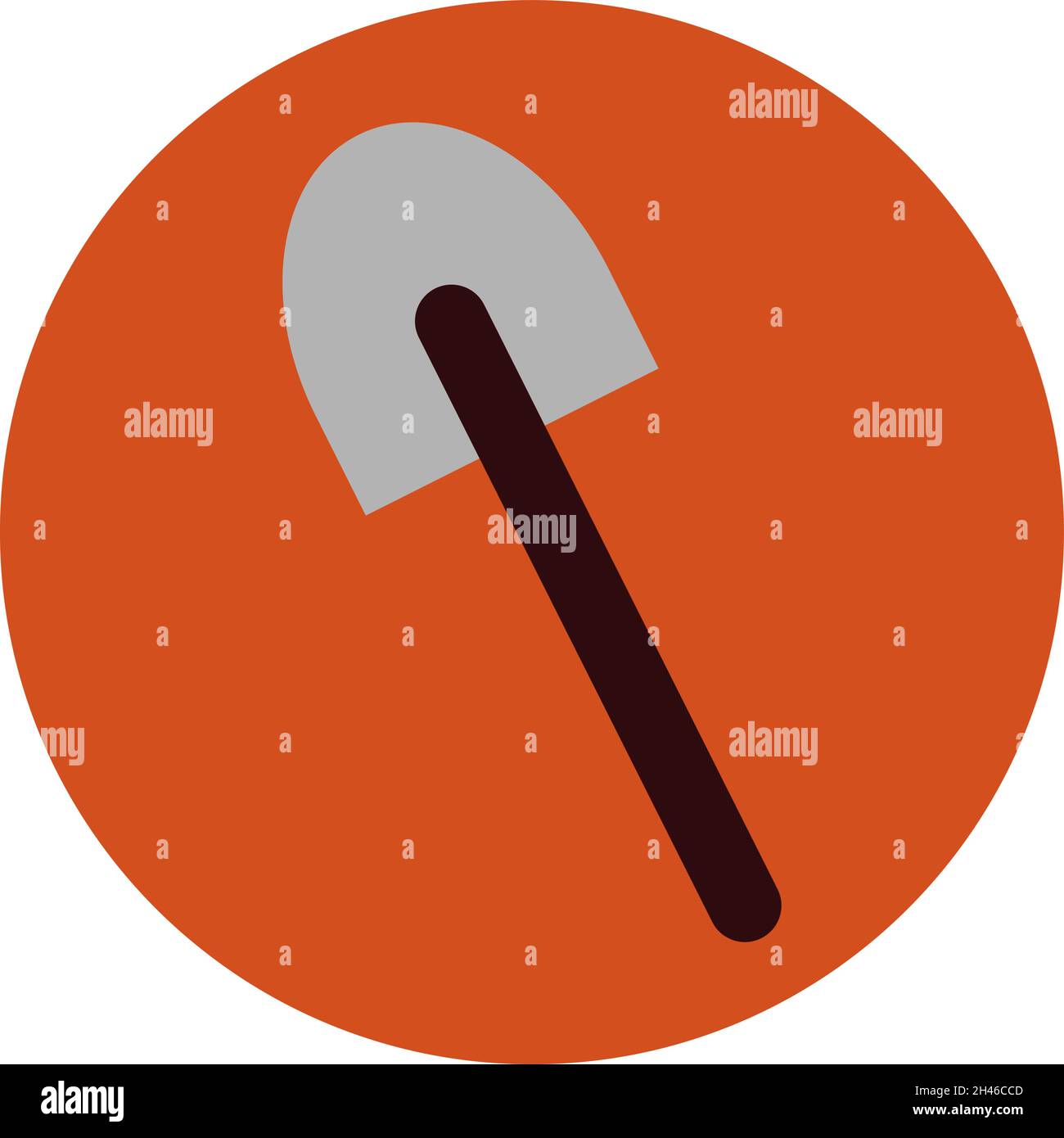 Construction showel, illustration, vector, on a white background. Stock Vector