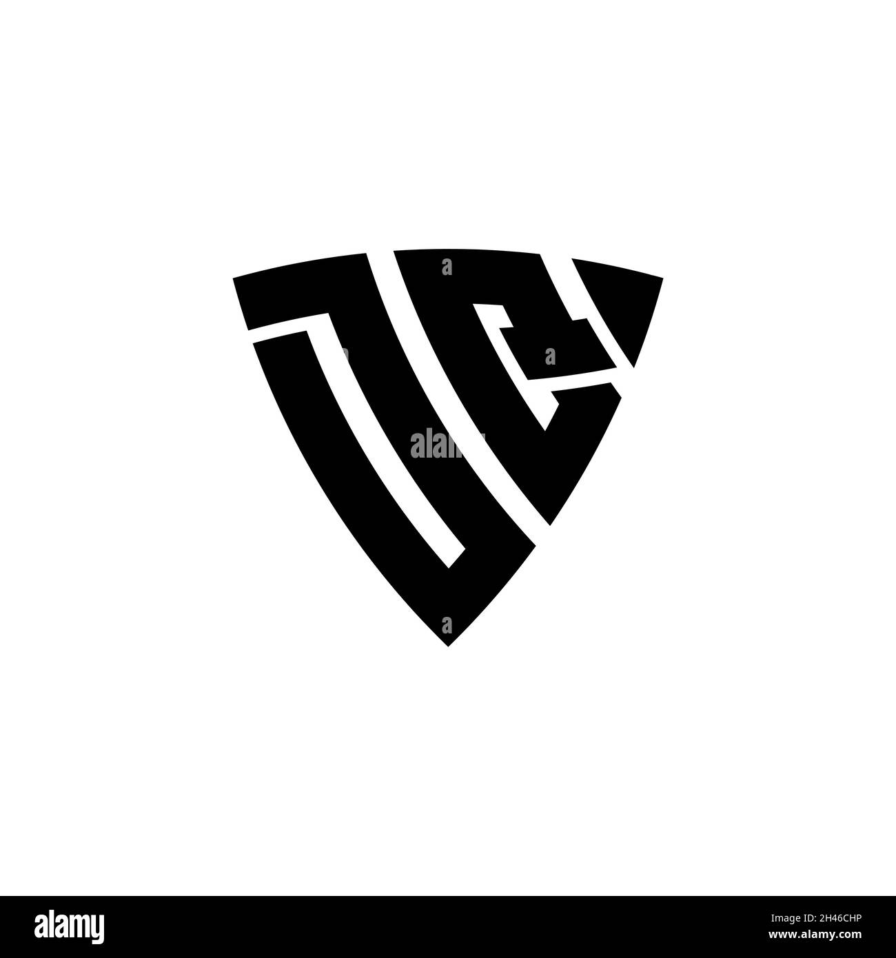 DQ Monogram logo letter with triangle shield shape style design ...