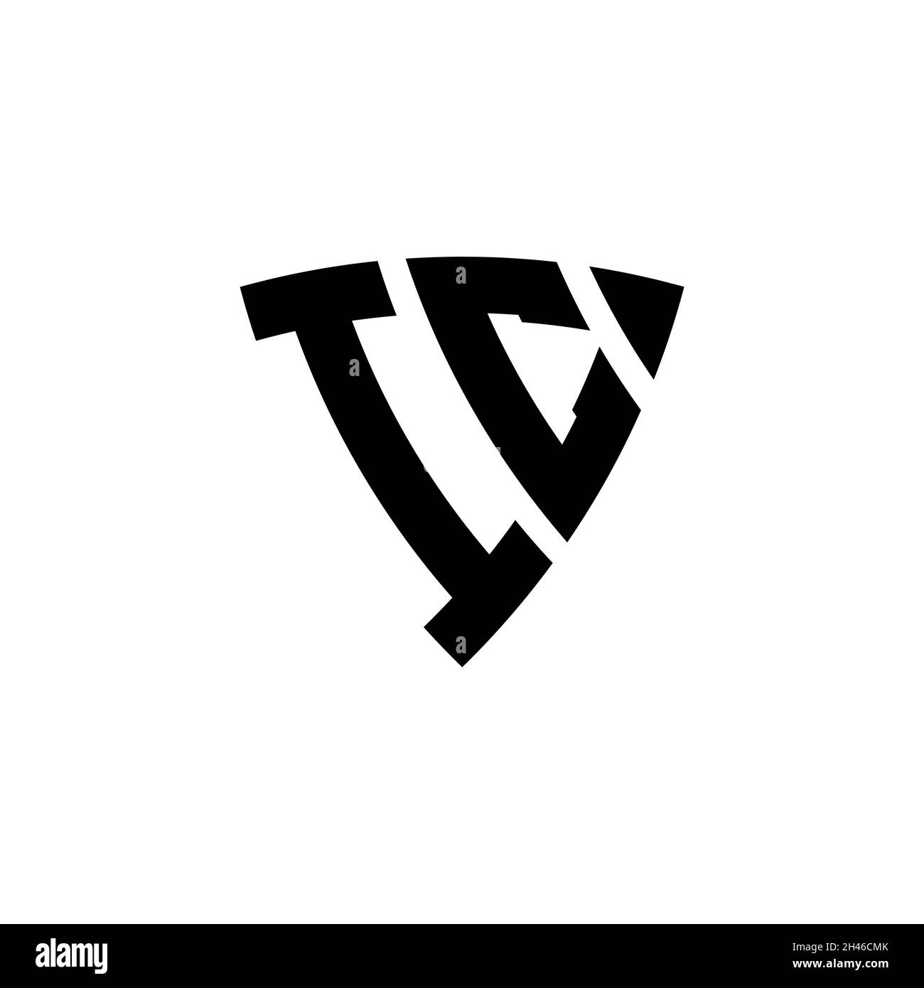 IC Monogram logo letter with triangle shield shape style design ...