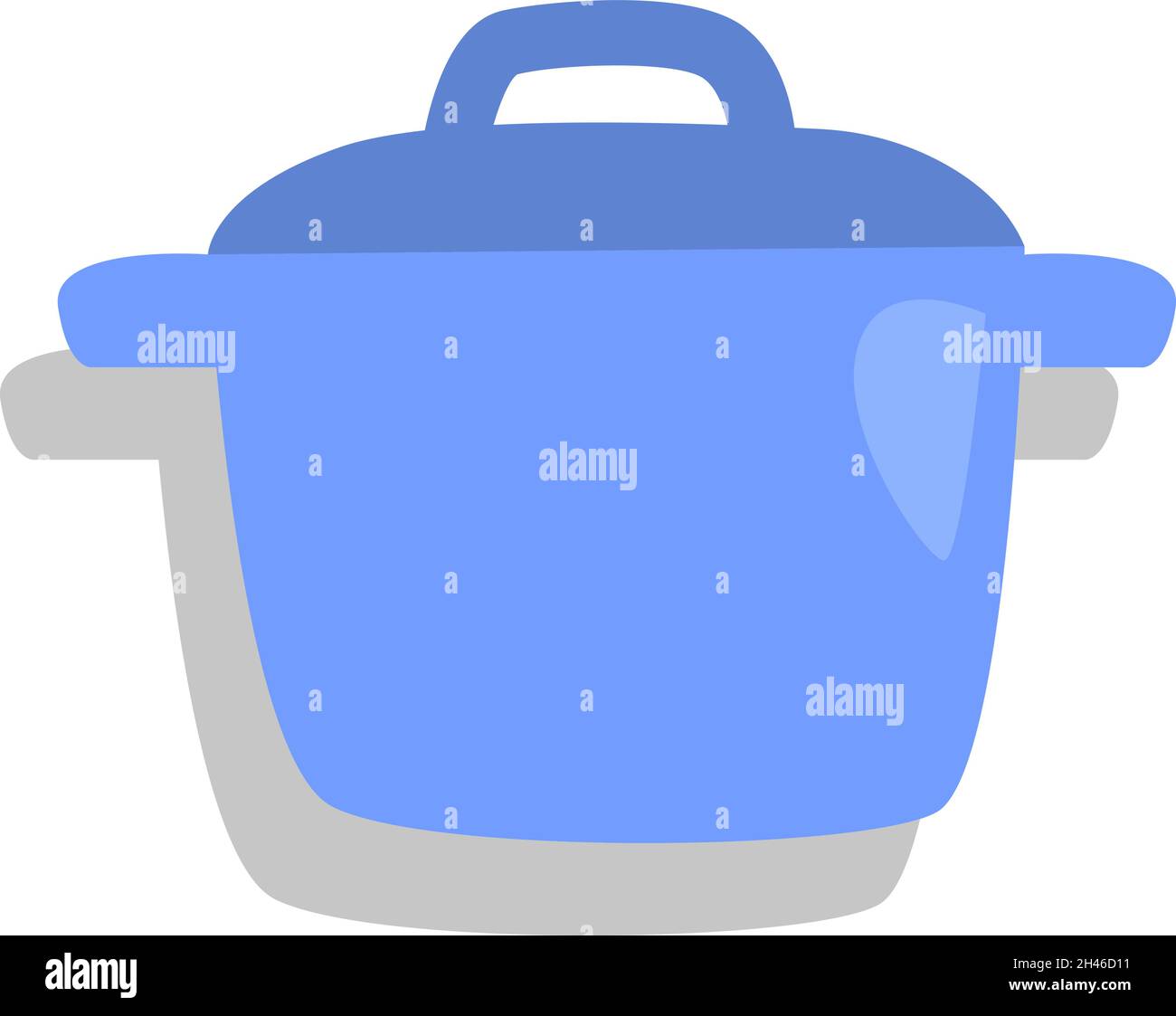 Dinner pot, illustration, vector, on a white background Stock Vector ...