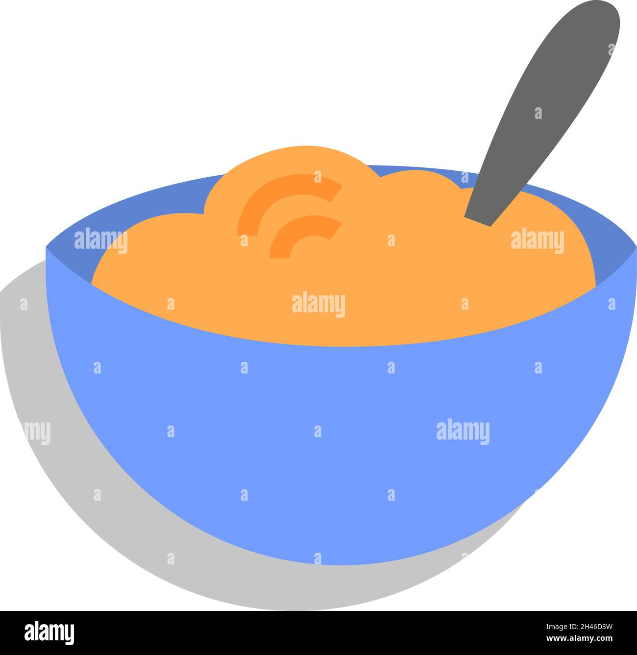 Spaghetti dinner, illustration, vector, on a white background Stock