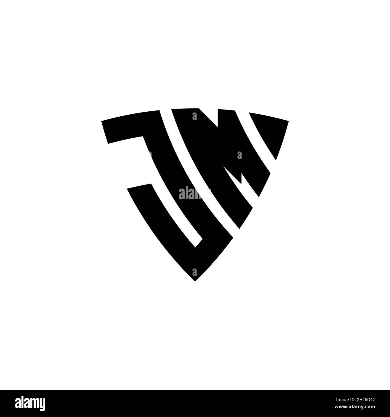 JM Monogram logo letter with triangle shield shape style design ...