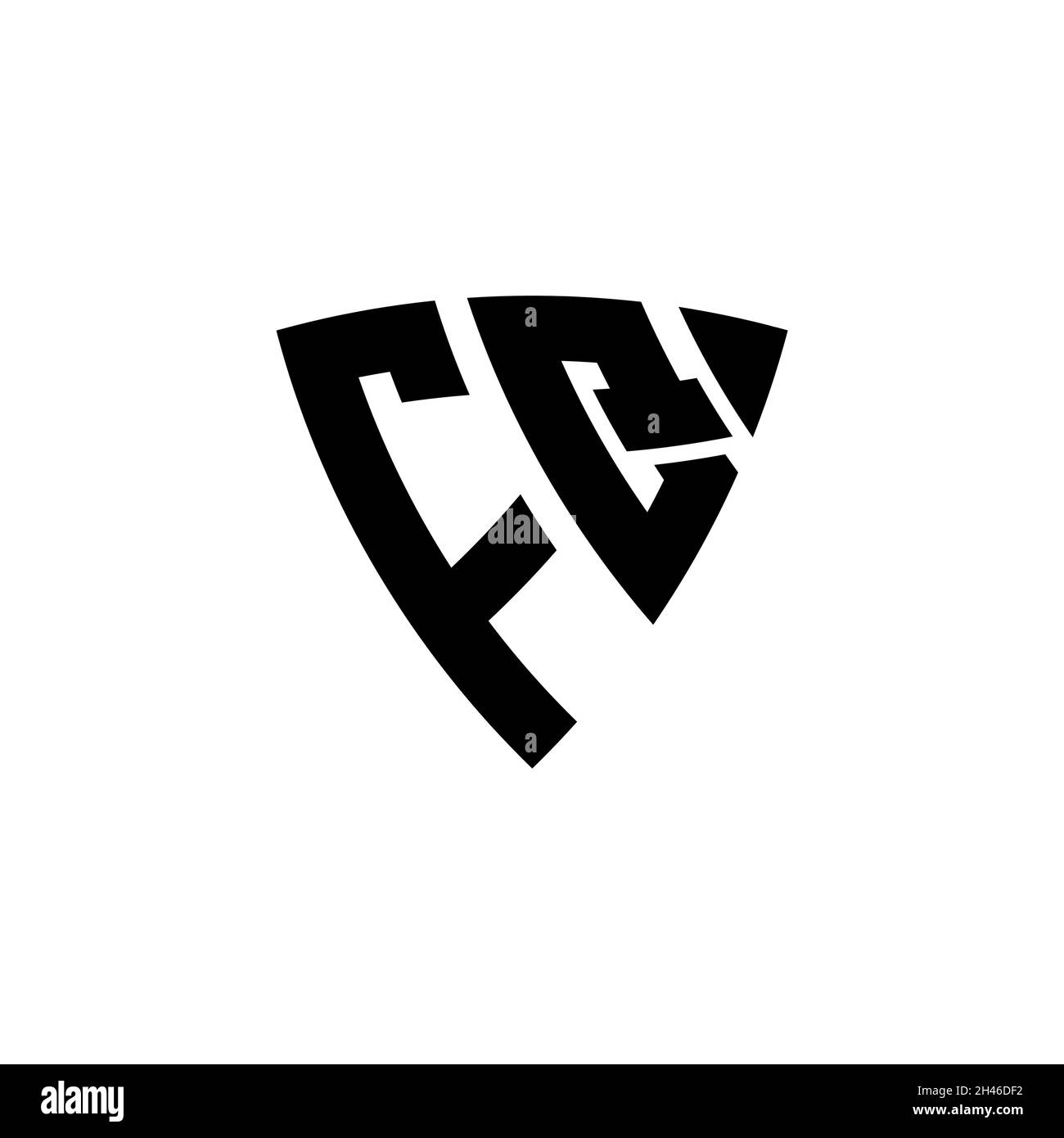 FQ Monogram logo letter with triangle shield shape style design ...