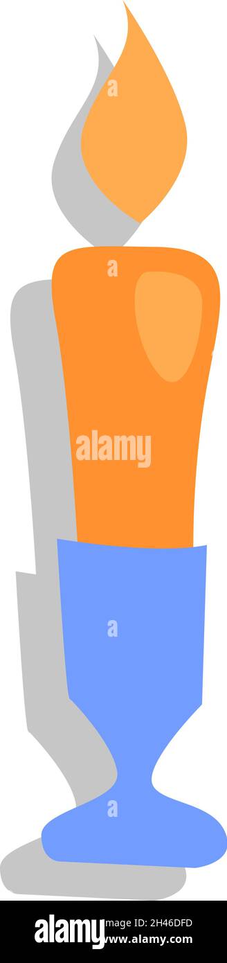 Dinner candle, illustration, vector, on a white background. Stock Vector