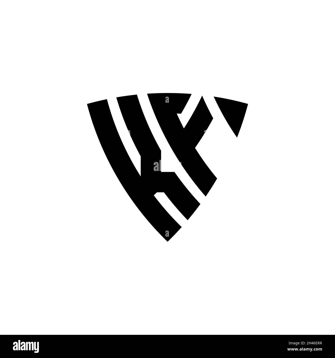 KF Monogram logo letter with triangle shield shape style design ...