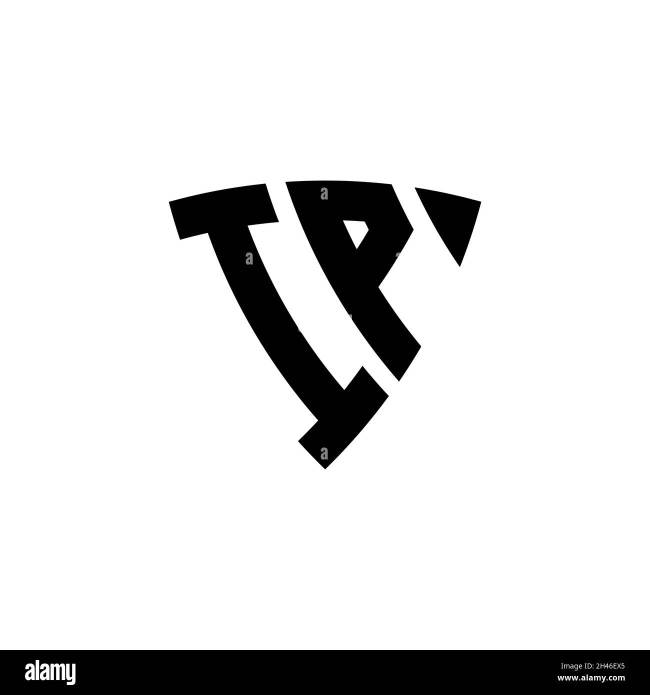 IP Monogram logo letter with triangle shield shape style design isolated on white background. Triangle monogram logo, shield monogram logo, triangle s Stock Vector