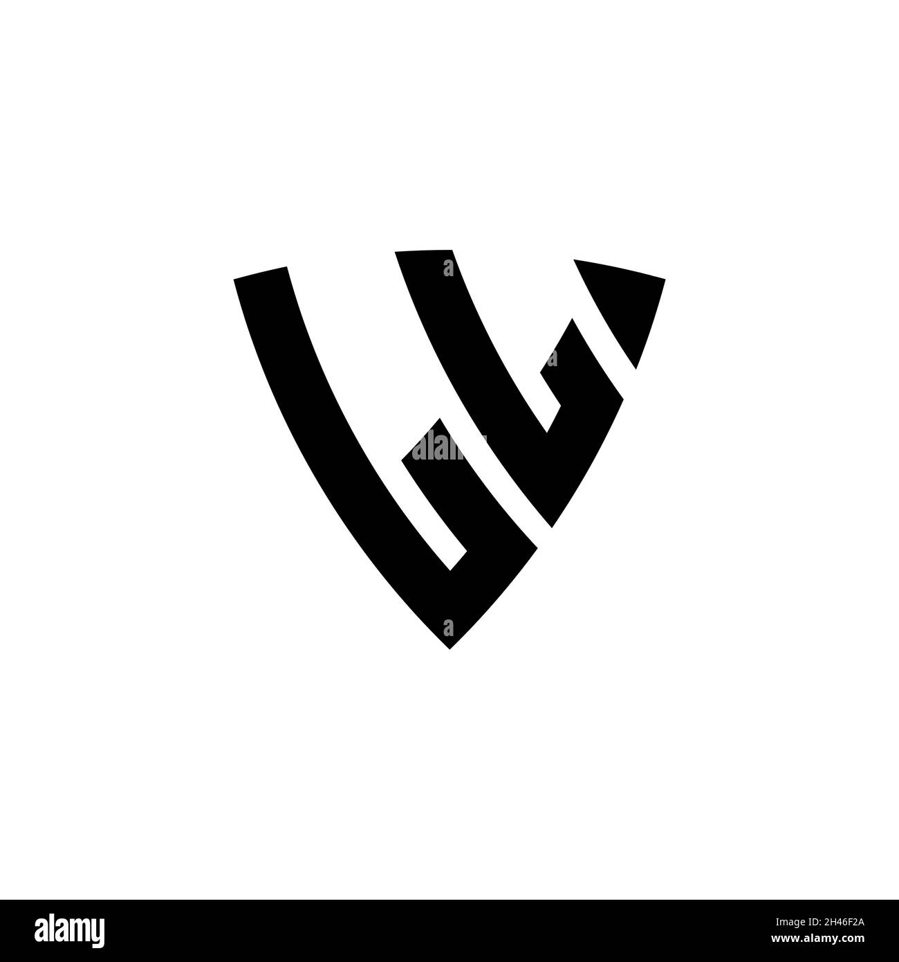 LL Monogram logo letter with triangle shield shape style design isolated on white background. Triangle monogram logo, shield monogram logo, triangle s Stock Vector