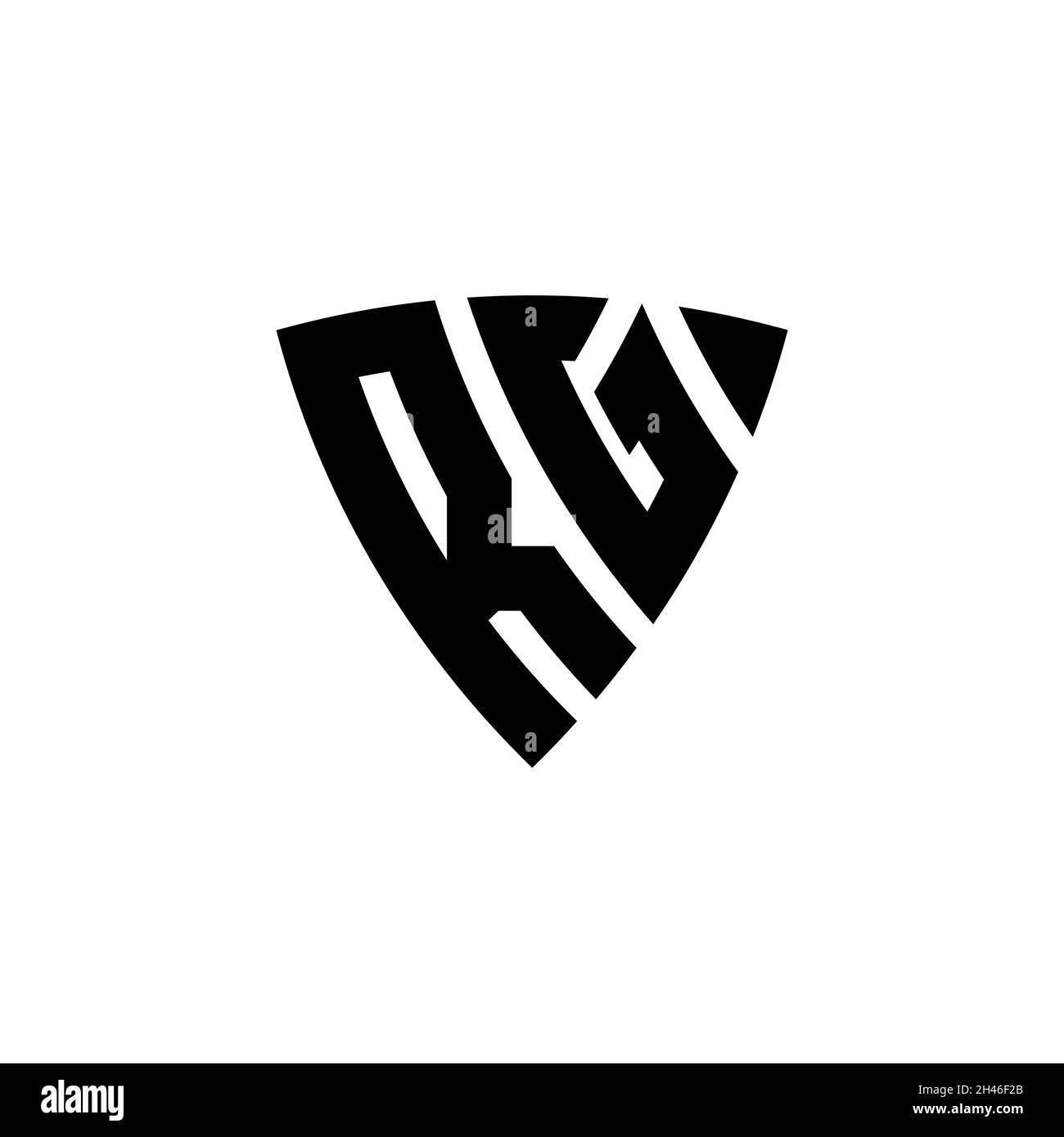 RG Monogram logo letter with triangle shield shape style design ...