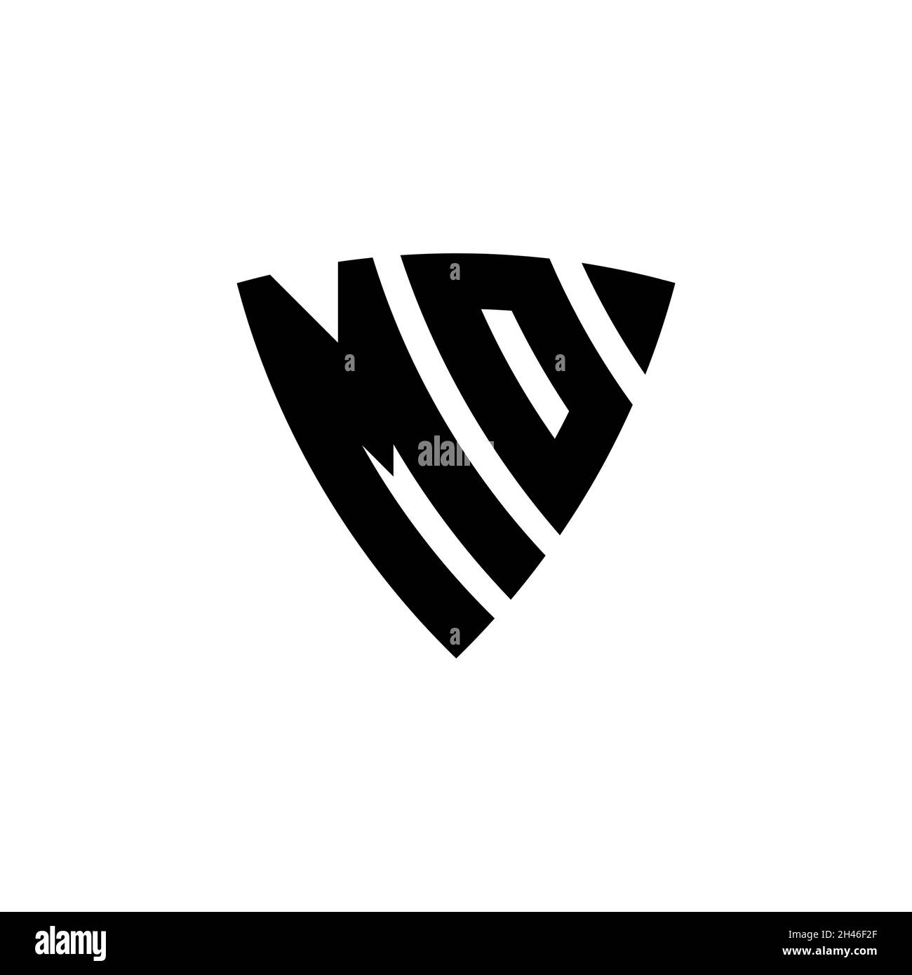 MO Monogram logo letter with triangle shield shape style design ...