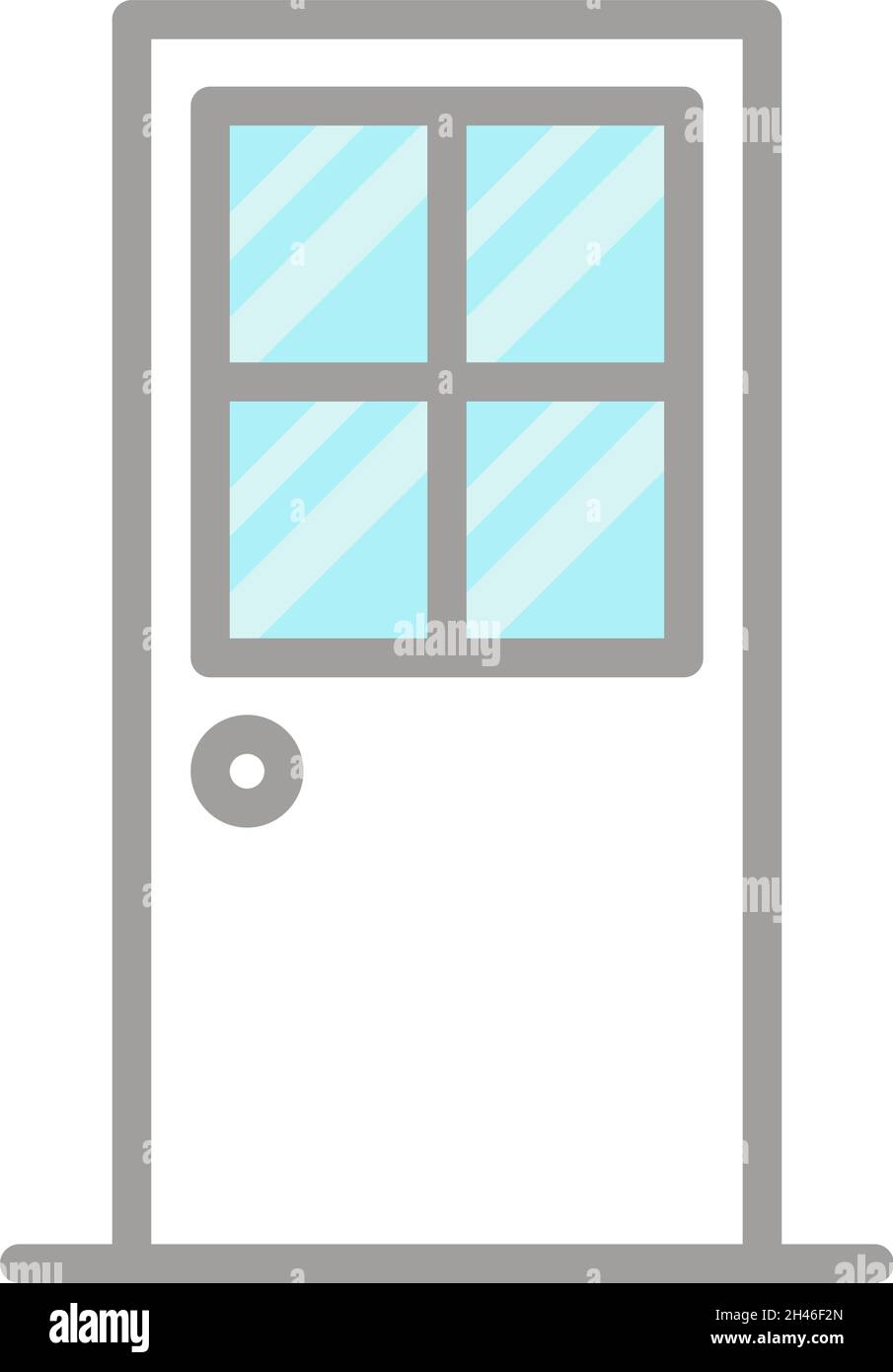 Simple white door, illustration, vector, on a white background Stock ...