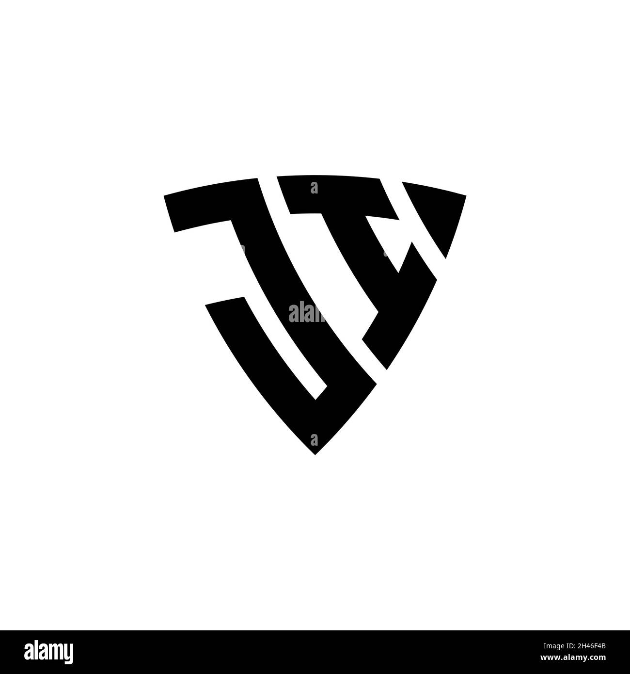 JI Monogram logo letter with triangle shield shape style design ...