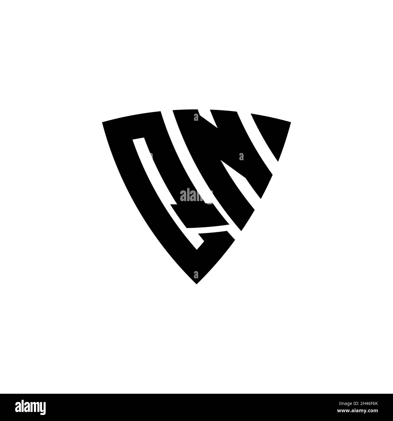 QN Monogram logo letter with triangle shield shape style design ...