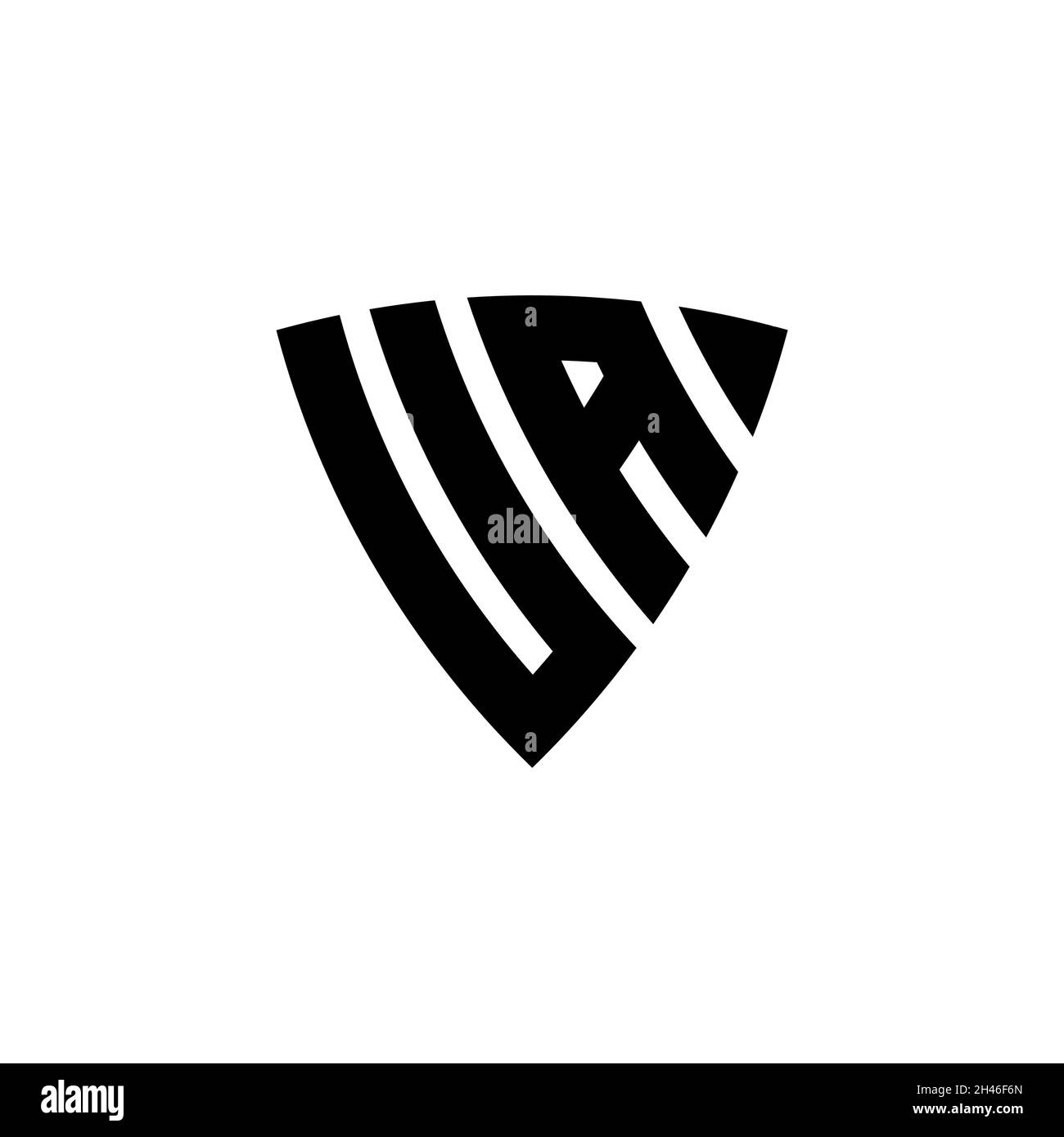 UA Monogram logo letter with triangle shield shape style design ...