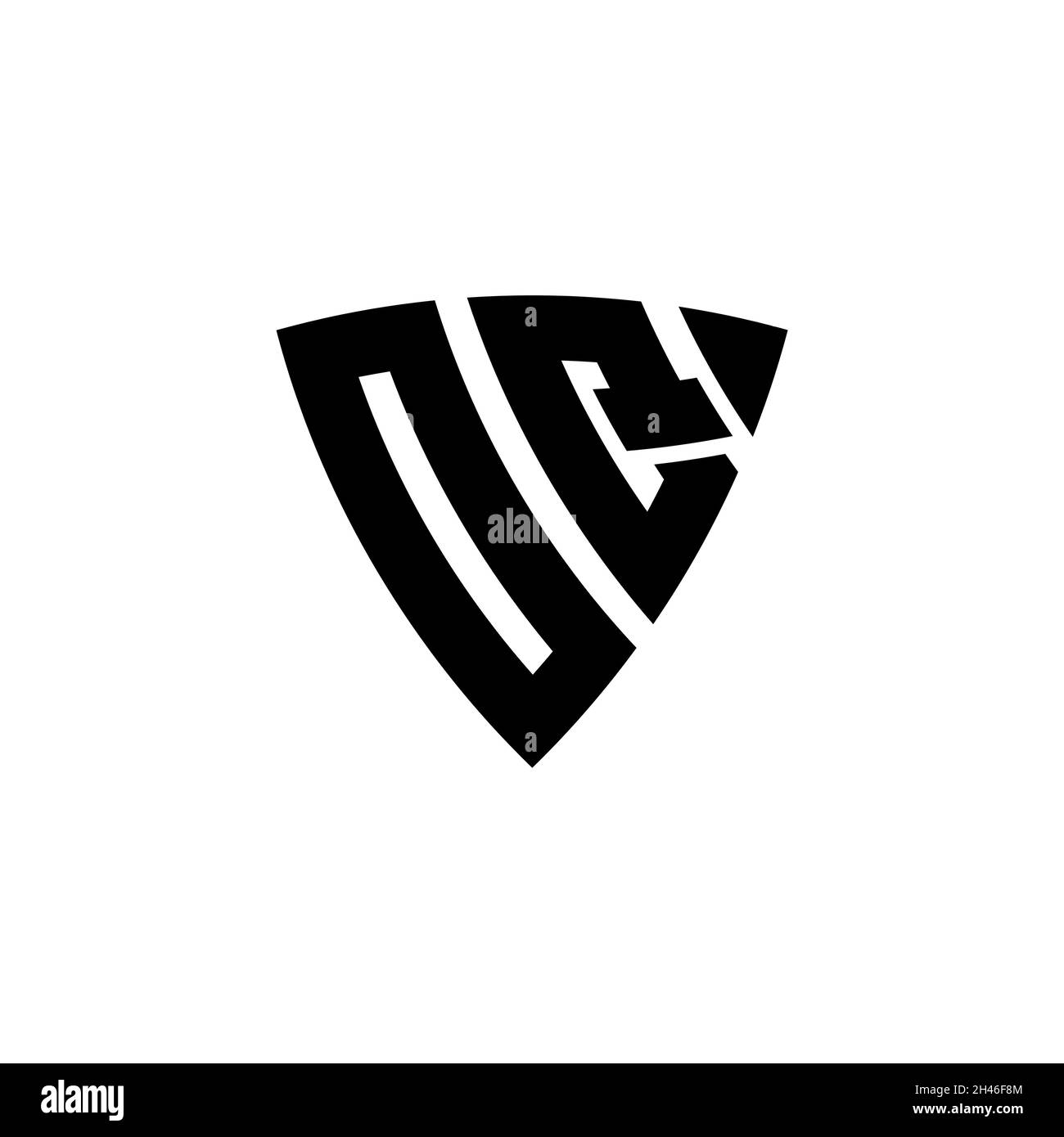 OQ Monogram logo letter with triangle shield shape style design isolated on white background. Triangle monogram logo, shield monogram logo, triangle s Stock Vector