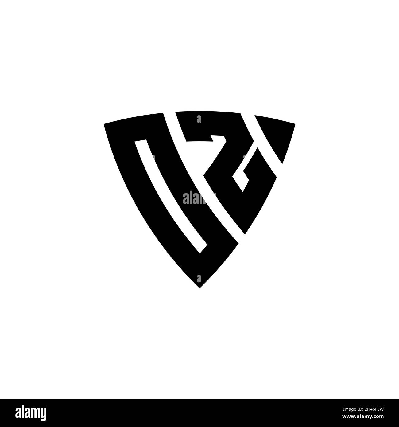 OZ Monogram logo letter with triangle shield shape style design ...