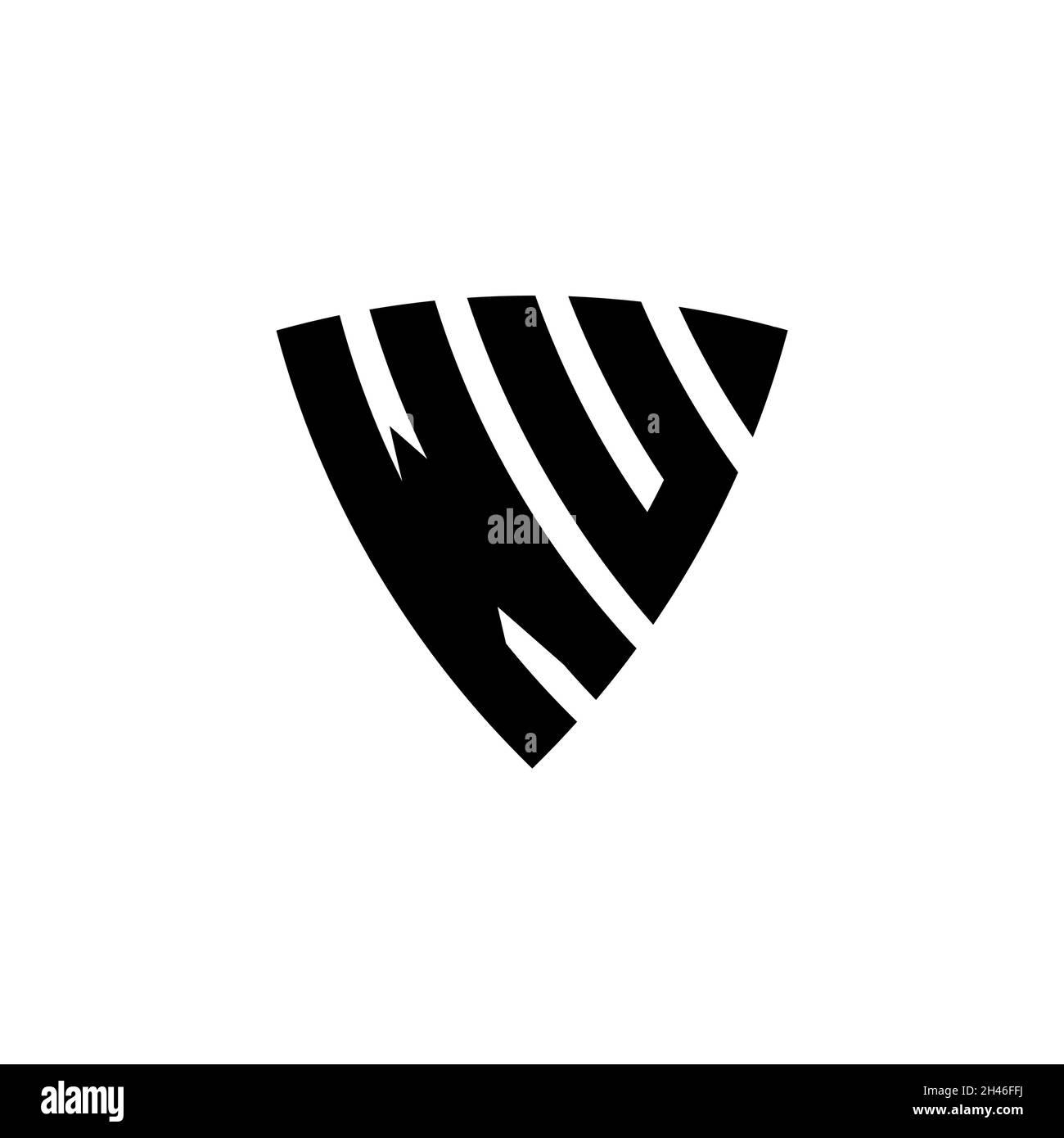WU Monogram logo letter with triangle shield shape style design ...