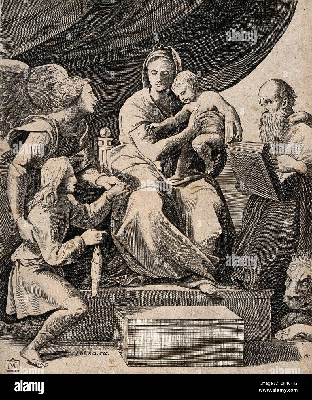 Saint Mary (the Blessed Virgin) with the Christ Child, Tobias, Saint ...