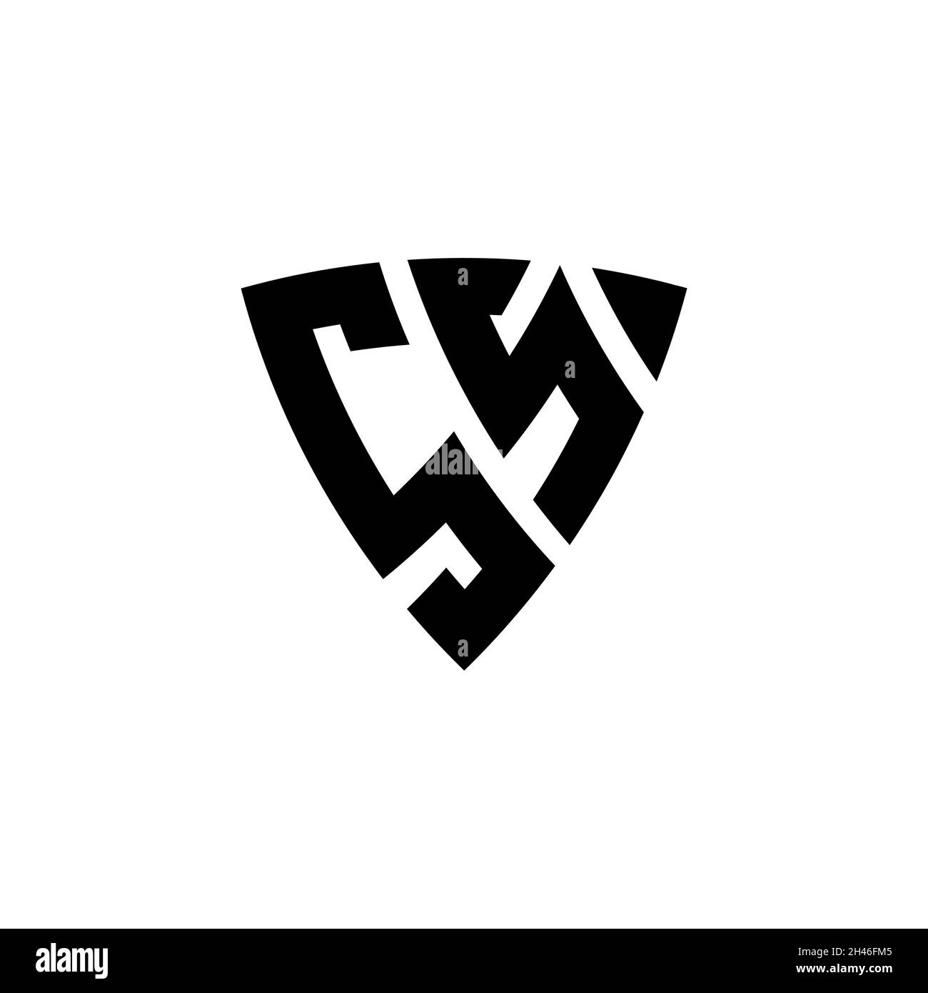 SS Monogram logo letter with triangle shield shape style design ...